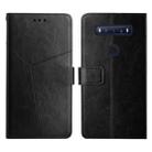 For TCL 10 SE Y Stitching Horizontal Flip Leather Phone Case(Black) - 1