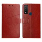 For TCL 20 R 5G Y Stitching Horizontal Flip Leather Phone Case(Brown) - 1