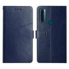 For TCL 20 SE Y Stitching Horizontal Flip Leather Phone Case(Blue) - 1