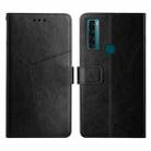 For TCL 20 SE Y Stitching Horizontal Flip Leather Phone Case(Black) - 1