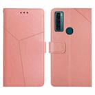 For TCL 20 SE Y Stitching Horizontal Flip Leather Phone Case(Rose Gold) - 1