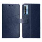 For TCL 20S Y Stitching Horizontal Flip Leather Phone Case(Blue) - 1