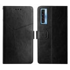 For TCL 20S Y Stitching Horizontal Flip Leather Phone Case(Black) - 1