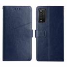 For TCL 205 Y Stitching Horizontal Flip Leather Phone Case(Blue) - 1