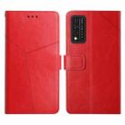 For T-Mobile Revvl V+ 5G Y Stitching Horizontal Flip Leather Phone Case(Red) - 1