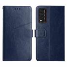 For T-Mobile Revvl V+ 5G Y Stitching Horizontal Flip Leather Phone Case(Blue) - 1