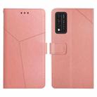 For T-Mobile Revvl V+ 5G Y Stitching Horizontal Flip Leather Phone Case(Rose Gold) - 1