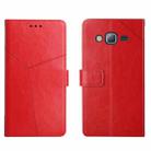 For Samsung Galaxy J2 Prime Y Stitching Horizontal Flip Leather Phone Case(Red) - 1