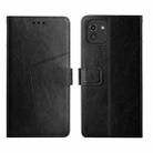 For Samsung Galaxy A03 164mm Global Y Stitching Horizontal Flip Leather Phone Case(Black) - 1