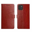 For Samsung Galaxy A03 164mm Global Y Stitching Horizontal Flip Leather Phone Case(Brown) - 1