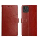 For Samsung Galaxy A03 166mm EU Version Y Stitching Horizontal Flip Leather Phone Case(Brown) - 1