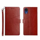For Samsung Galaxy A03 Core Y Stitching Horizontal Flip Leather Phone Case(Brown) - 1
