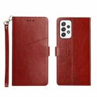 For Samsung Galaxy A73 5G Y Stitching Horizontal Flip Leather Phone Case(Brown) - 1