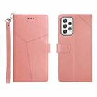 For Samsung Galaxy A73 5G Y Stitching Horizontal Flip Leather Phone Case(Rose Gold) - 1