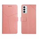 For Samsung Galaxy M23 Y Stitching Horizontal Flip Leather Phone Case(Rose Gold) - 1