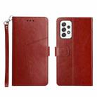 For Samsung Galaxy A53 5G Y Stitching Horizontal Flip Leather Phone Case(Brown) - 1