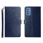 For Samsung Galaxy M52 5G Y Stitching Horizontal Flip Leather Phone Case(Blue) - 1