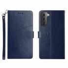 For Samsung Galaxy S22 Y Stitching Horizontal Flip Leather Phone Case(Blue) - 1