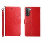 For Samsung Galaxy S22+ Y Stitching Horizontal Flip Leather Phone Case(Red) - 1