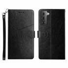 For Samsung Galaxy S22+ Y Stitching Horizontal Flip Leather Phone Case(Black) - 1