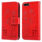 Embossing Rose Couple Leather Phone Case For iPhone 8 Plus / 7 Plus(Red) - 1