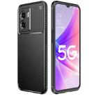 For OPPO A57 2022 Carbon Fiber Texture Shockproof TPU Phone Case(Black) - 1