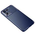For OPPO Reno7 4G Global Carbon Fiber Texture Shockproof TPU Phone Case(Blue) - 2