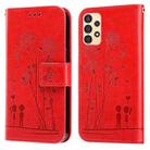 For Samsung Galaxy A13 4G Embossing Rose Couple Leather Phone Case(Red) - 1