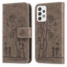 For Samsung Galaxy A23 Embossing Rose Couple Leather Phone Case(Grey) - 1