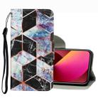 For iPhone 13 Coloured Drawing Pattern Leather Phone Case(Black Marble) - 1
