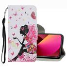 For iPhone 13 Coloured Drawing Pattern Leather Phone Case(Dancing Girl) - 1