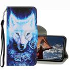 For iPhone 13 Pro Coloured Drawing Pattern Leather Phone Case (Rose Wolf) - 1