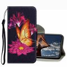 For iPhone 13 Pro Coloured Drawing Pattern Leather Phone Case (Big Gold Butterfly) - 1