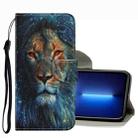 For iPhone 13 Pro Max Coloured Drawing Pattern Leather Phone Case (Lion) - 1