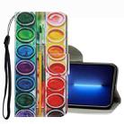 For iPhone 13 Pro Max Coloured Drawing Pattern Leather Phone Case (Eye Shadow) - 1