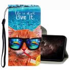 For OPPO A16 3D Colored Drawing Leather Phone Case(Underwater Cat) - 1