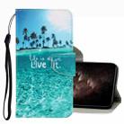 For vivo Y21 3D Colored Drawing Leather Phone Case(Coconut Tree) - 1
