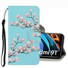 For Xiaomi Redmi 9T 3D Colored Drawing Leather Phone Case(Magnolia) - 1
