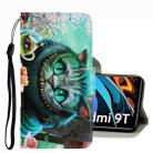 For Xiaomi Redmi 9T 3D Colored Drawing Leather Phone Case(Green Eyes) - 1