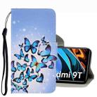 For Xiaomi Redmi 9T 3D Colored Drawing Leather Phone Case(Multiple Butterflies) - 1