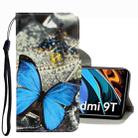 For Xiaomi Redmi 9T 3D Colored Drawing Leather Phone Case(A Butterfly) - 1