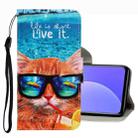 For Xiaomi Mi 10T Lite 3D Colored Drawing Leather Phone Case(Underwater Cat) - 1