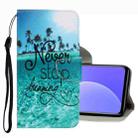 For Xiaomi Mi 10T Lite 3D Colored Drawing Leather Phone Case(Blue Coconut Grove) - 1