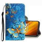 For Xiaomi Poco X3 NFC 3D Colored Drawing Leather Phone Case(Jade Butterfly) - 1