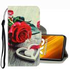 For Xiaomi Poco X3 NFC 3D Colored Drawing Leather Phone Case(Red Rose) - 1