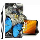 For Xiaomi Poco X3 NFC 3D Colored Drawing Leather Phone Case(A Butterfly) - 1