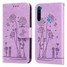 For Xiaomi Redmi Note 8 2021 Embossing Rose Couple Leather Phone Case(Purple) - 1