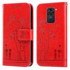 For Xiaomi Redmi Note 9 / 10X 4G Embossing Rose Couple Leather Phone Case(Red) - 1