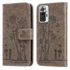 For Xiaomi Redmi Note 9 Pro/9 Pro Max Embossing Rose Couple Leather Phone Case(Grey) - 1