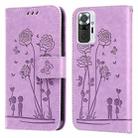 For Xiaomi Redmi Note 9 Pro/9 Pro Max Embossing Rose Couple Leather Phone Case(Purple) - 1